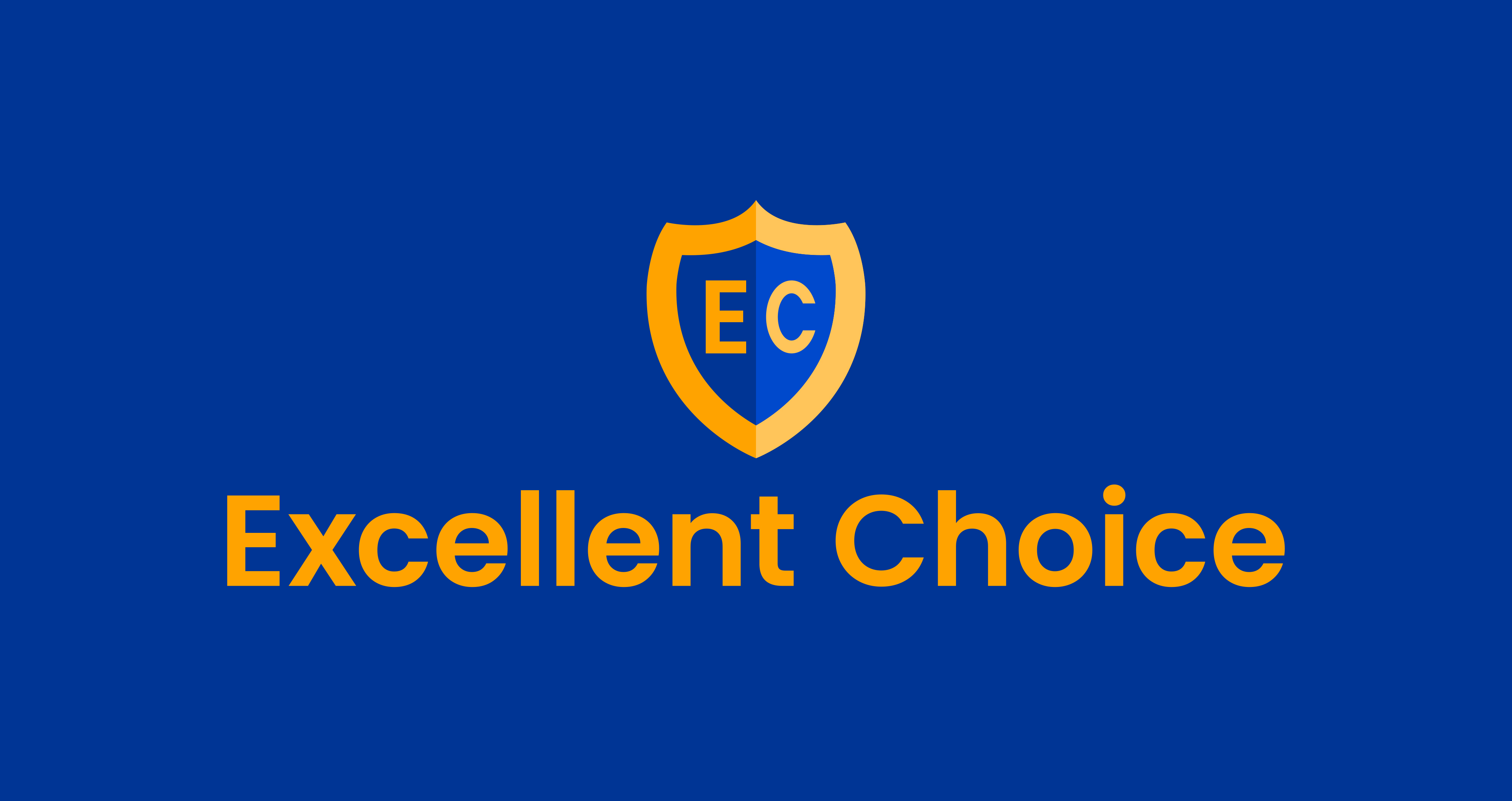 Excellent Choice logo: a gold EC shield and company name on blue
